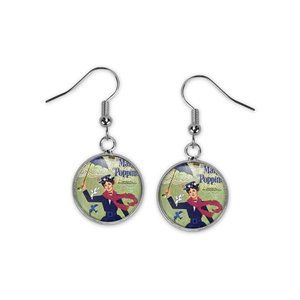 Mary Poppins Retro Movie Art Silver Dangle Earrings New Hypoallergenic